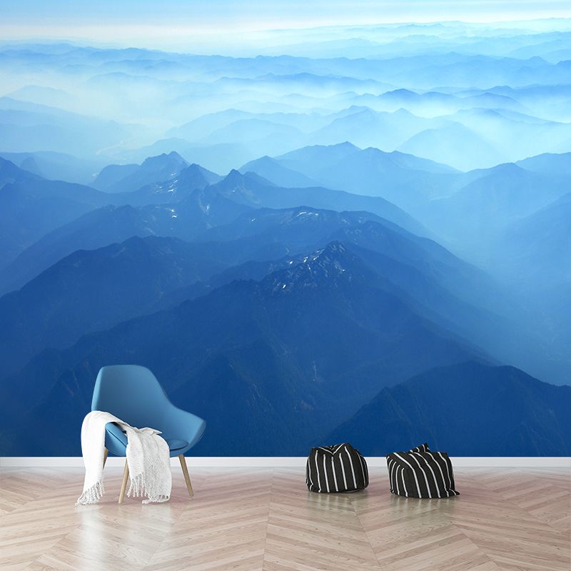 Endless Mountains Mural Wallpaper Pastel Color Modern Wall Covering for Boys Bedroom