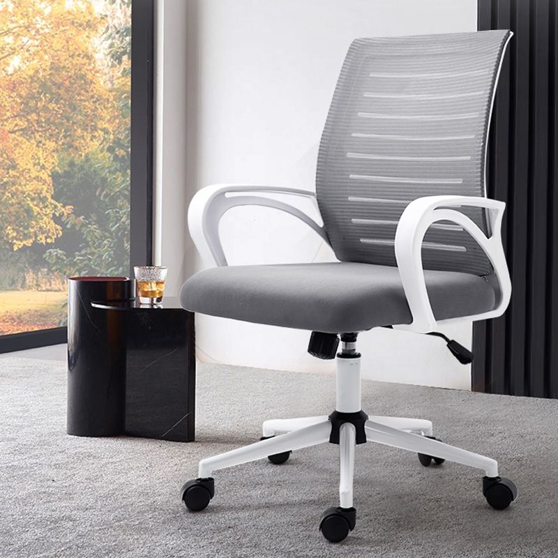 Modernism Fixed Arms Office Chair Mesh Back Desk Chair with Wheels