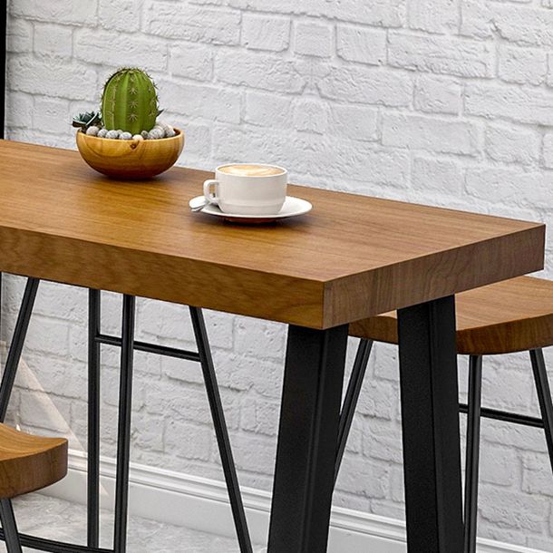 Industrial Dining Table Wooden Bar Counter Table for Kitchen