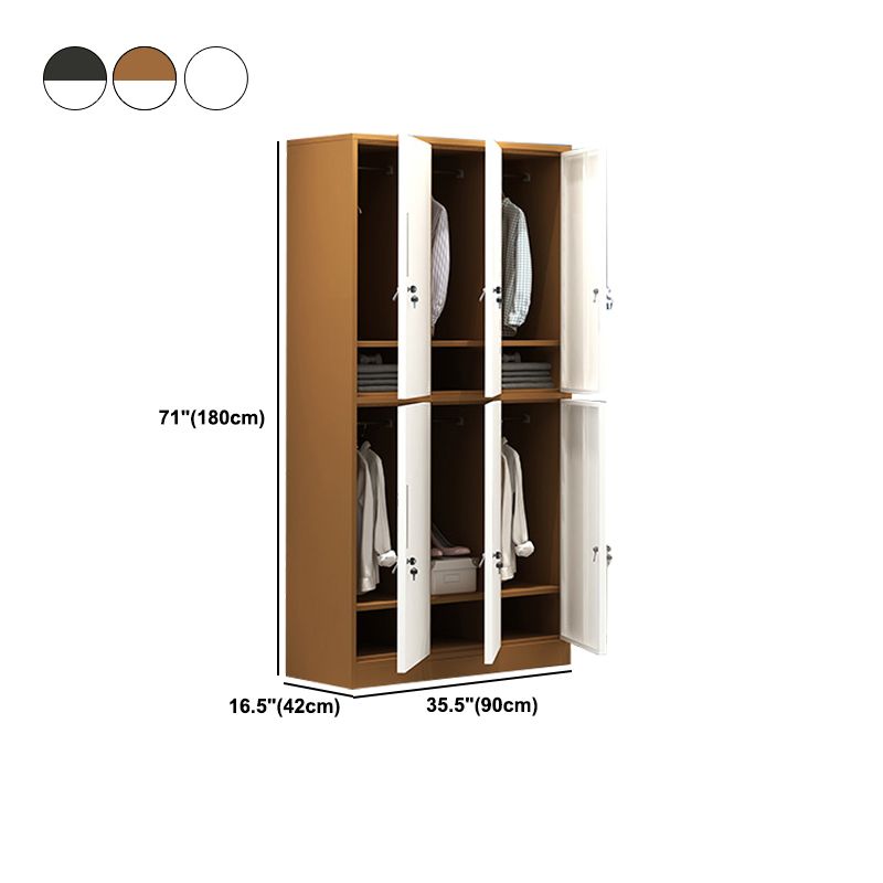 Contemporary Wardrobe Metal Freestanding Wardrobe Closet with Locks