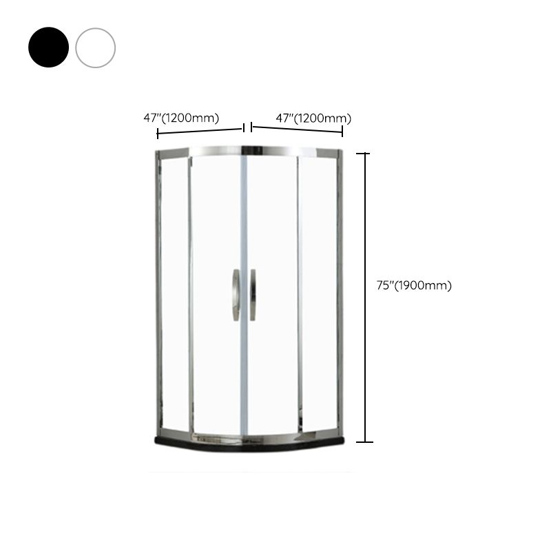 Round 8mm Tempered Shower Enclosure with Fixed Panel and Double Handles