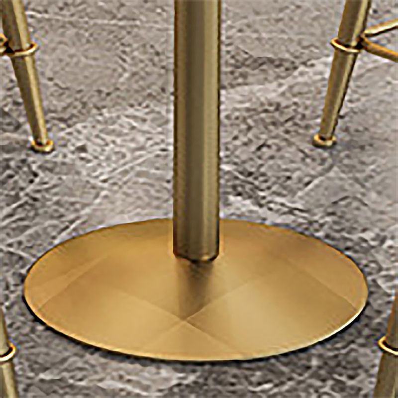 Glam Bar Table in Metal Pedestal Faux Marble Top Bar Dining Table for Small Places