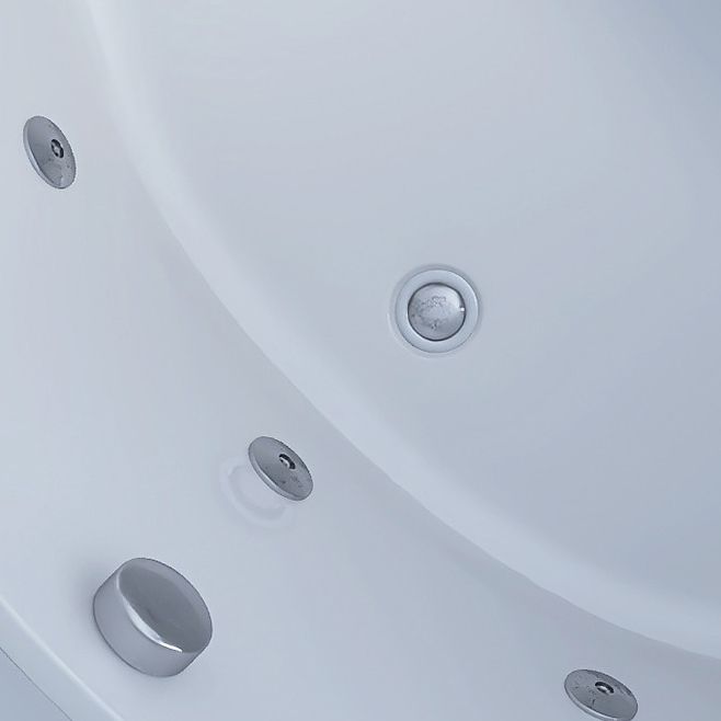 Modern Acrylic Corner Bath Soaking Seat Included Bathtub in White
