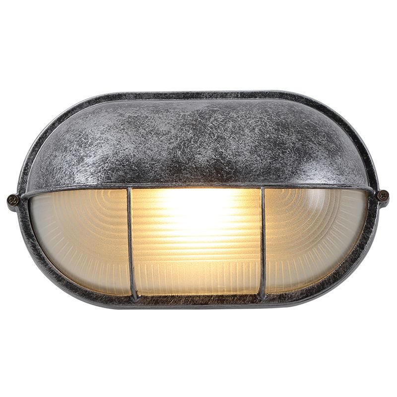 Industrial Metal Wall Sconce Geometric Shape Wall Light with Glass Shade for Living Room