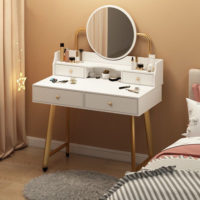 Scandinavian Wooden Dressing Table Mirror Make-up Vanity with Drawers