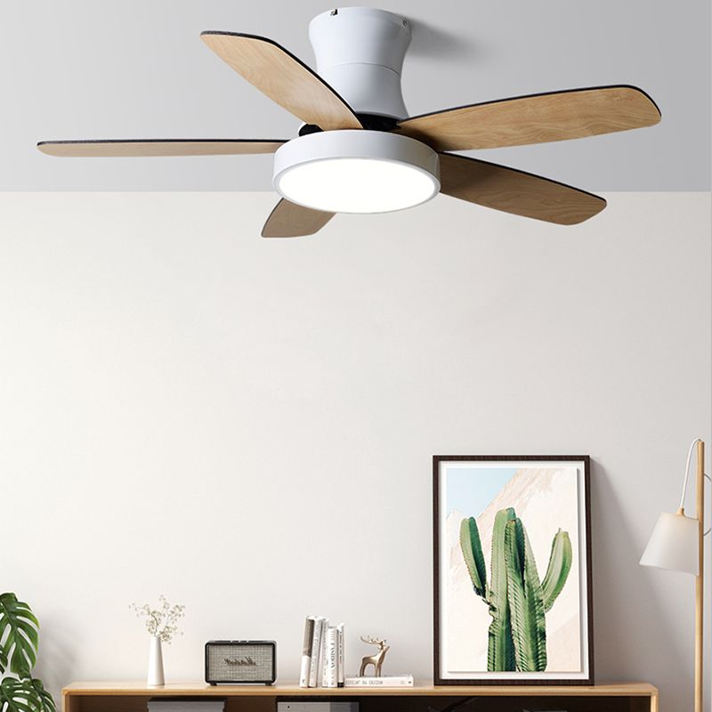 Kids Style Round Shape Ceiling Fan Lamp Metal 1-Light LED Ceiling Fan Light