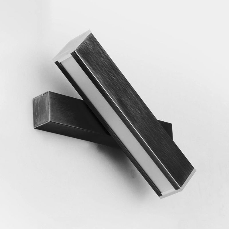 Minimalismo moderno Rectangle Sombra Media Medida de pared Metal 1 Luz de luz Luz de luz de luz