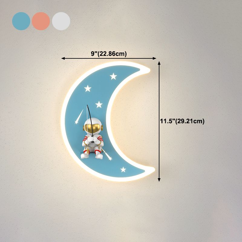 Modern Style Moon Shape Wall Sconce Metal 1 Light Sconce Lighting for Living Room