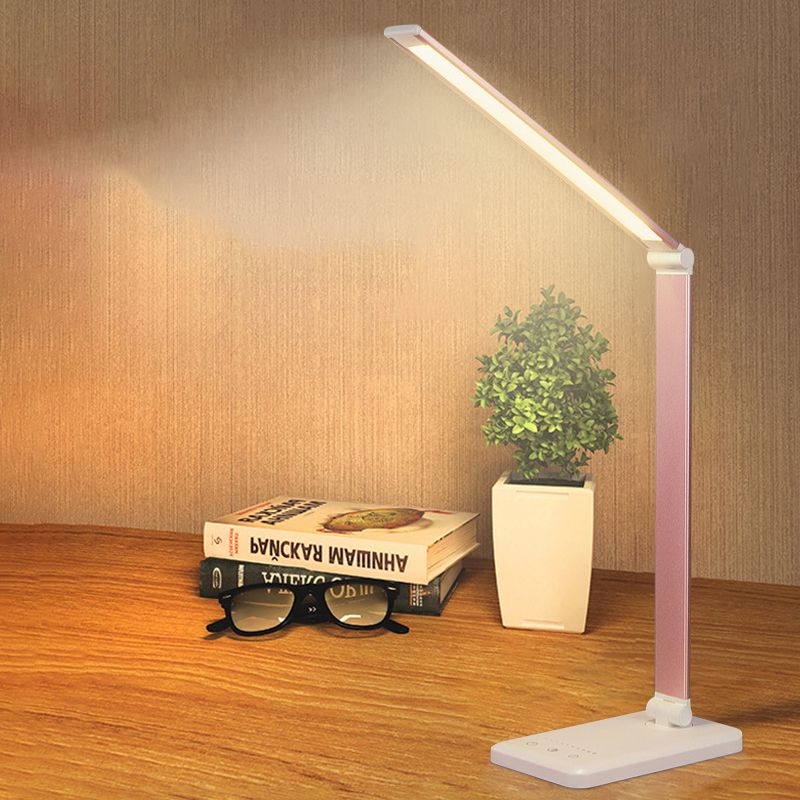 Lámpara de mesa USB con control táctil, Luz de mesa LED de plegado de tareas de metal para dormitorio