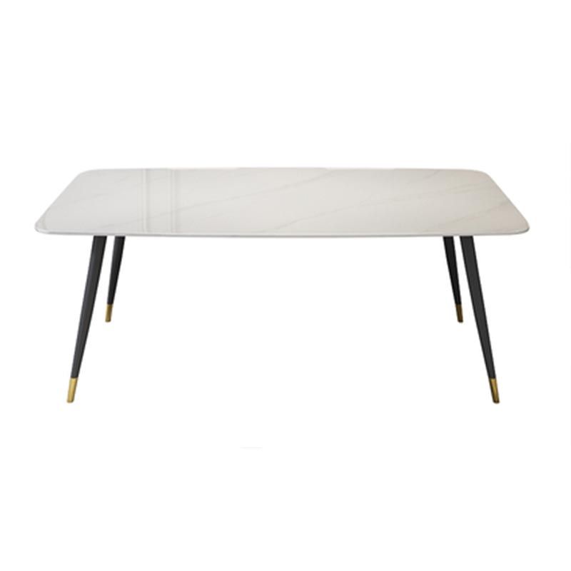 Luxury Sintered Stone Top Dining Table Rectangle White Table with 4 Legs