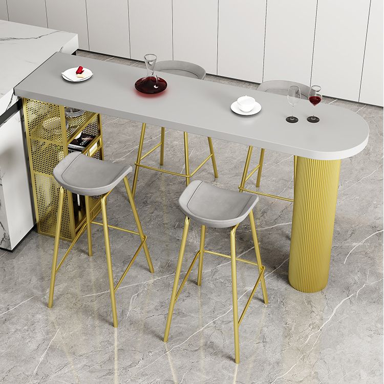 Metal Contemporary Freeform Dining Table Pine Wood Top Table
