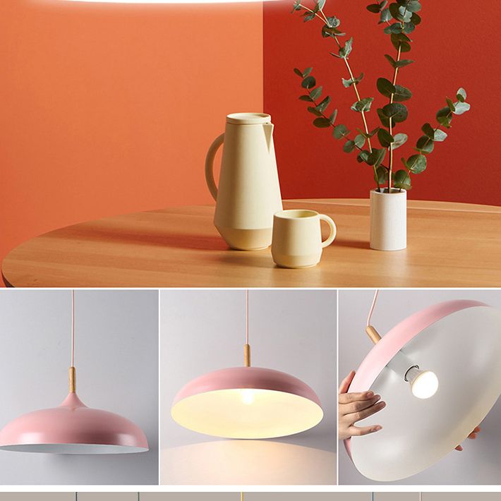 Circle Pendant Lighting Fixture Minimalist Metal Down Lighting Pendant for Bedroom