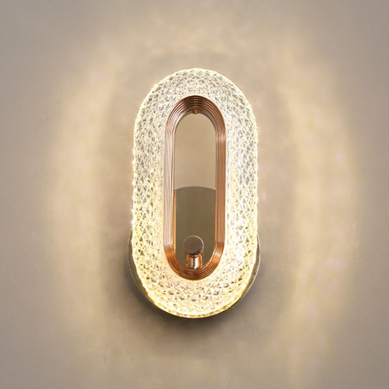 Modern Armed Sconce Light Faceted Crystal 1 Light Wall Lamp for in Clear
