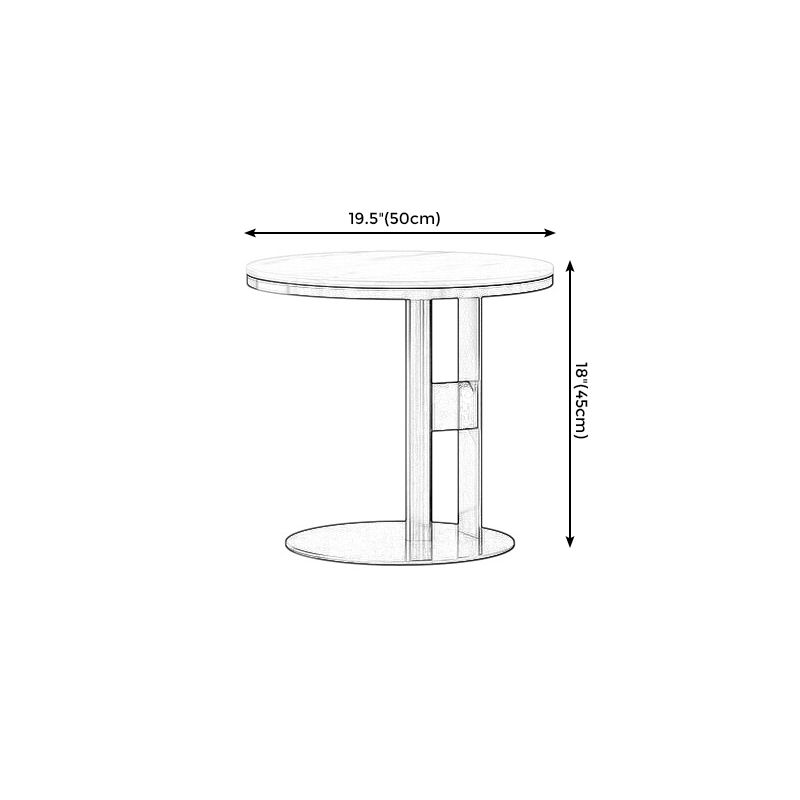 Modern Style Cocktail Table White/black/grey Slate Top Black Metal Base Coffee Table