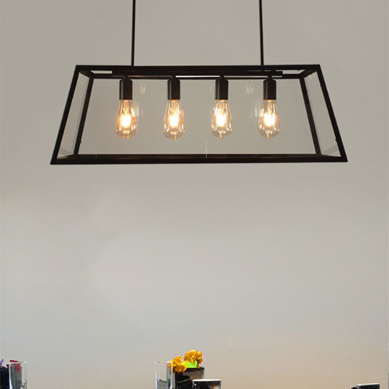 Lampada dell'isola industriale con tonalità di vetro per la caffetteria del salotto