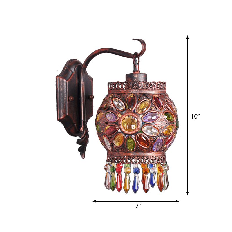 Metal Global Wall Lamp Sconce Sconce Vintage 1 Testa Sallo Apparecchio di illuminazione da parete in ruggine