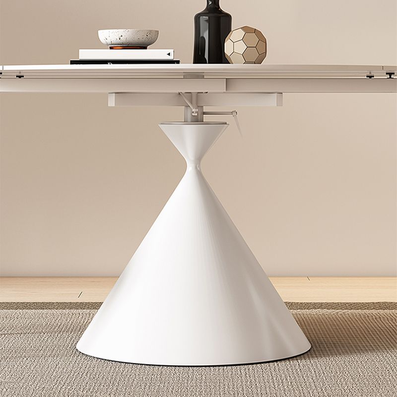 Metal and Slate Table Contemporary Style Home White Round Dining Table