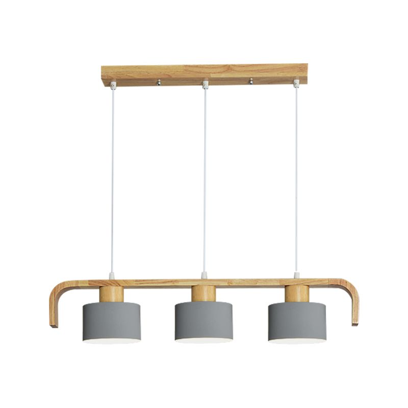 Metal Drum Shade Island Light 3/4 Heads Nordic Simple Chandelier Light for Dining Room Kitchen