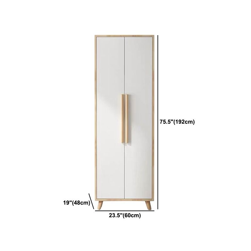 Modern White Wardrobe for Home Engineered Wood Cabinet with Hinged Doors