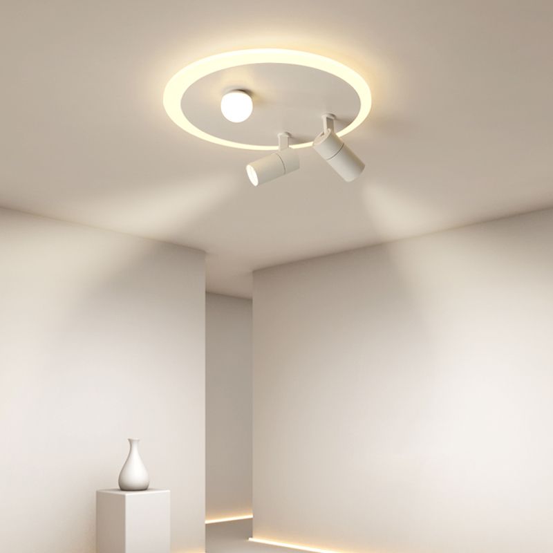White LED Flush Ceiling Light Fixture Simplicity Ceiling Light Fixtures with Spotlights
