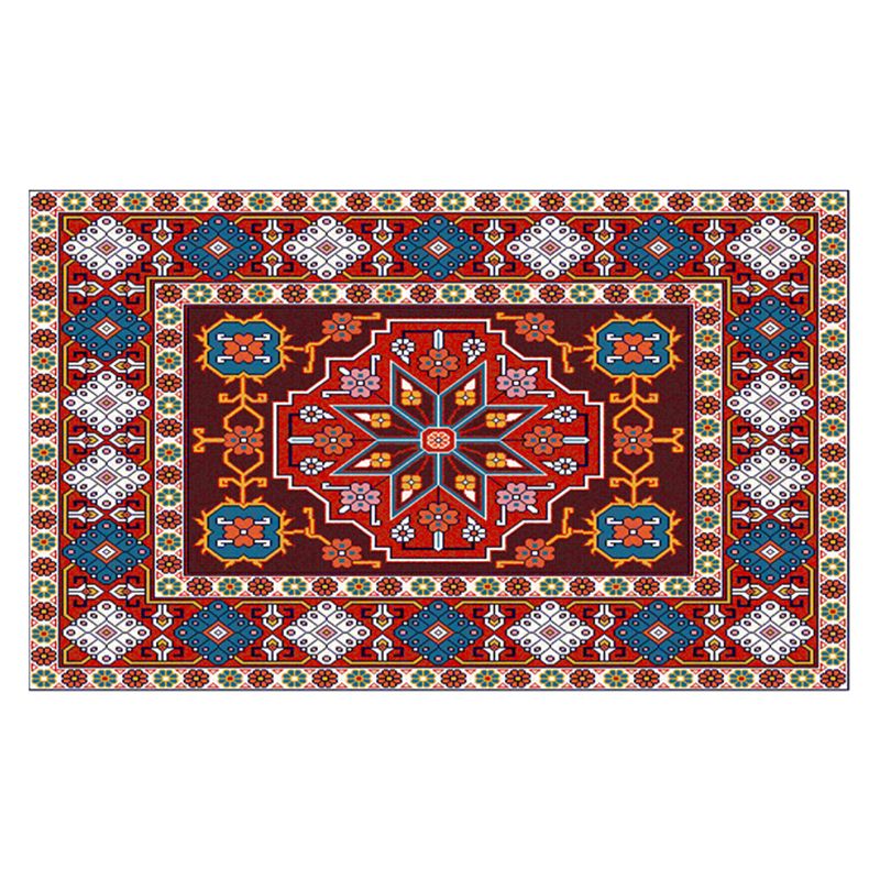 Moroccan Printed Rug Polyester Indoor Rug Non-slip Area Carpet for Living Room and Bedroom