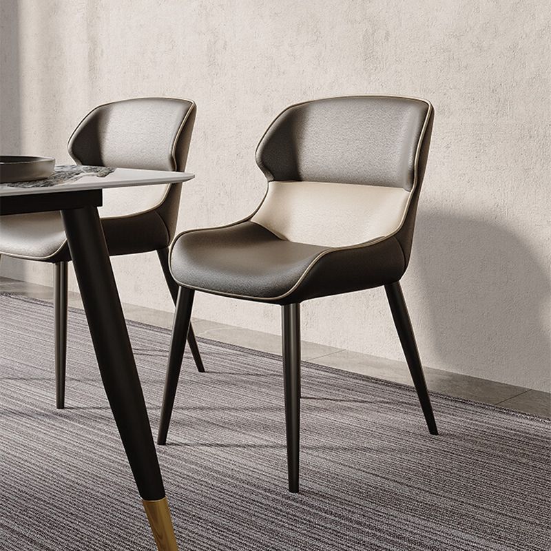 Brasserie Contemporary Faux Leather Dining Chair Parsons Chair in Matte Finish