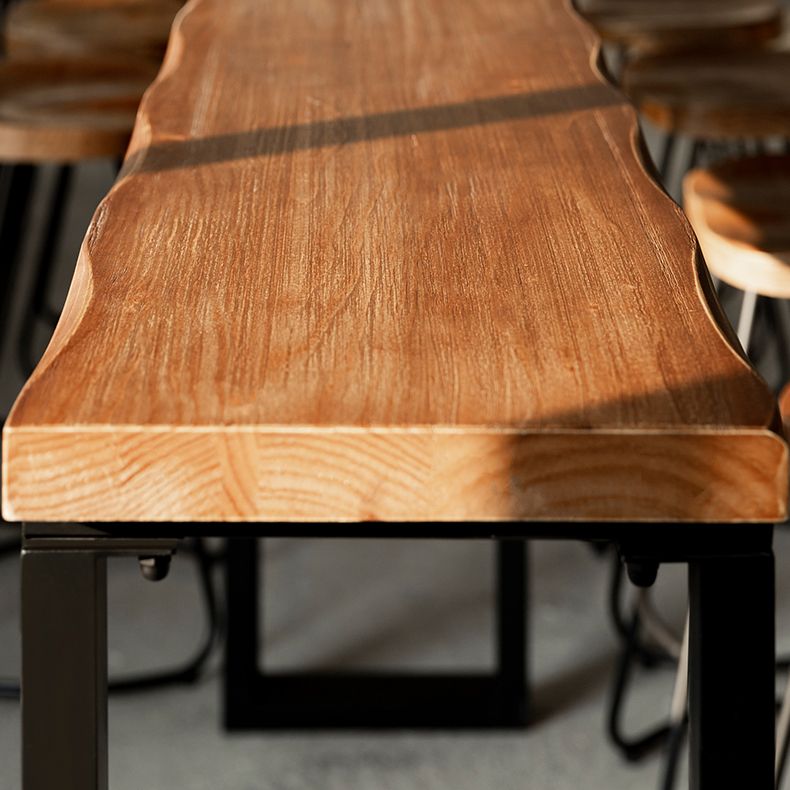 Modern Solid Wood Bar Table Rectangle Dining Table for Kitchen Living Room Coffee Room