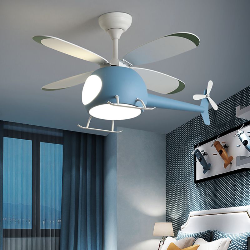 Unique Shape Metal Ceiling Fan Lighting Kids Style Ceiling Fan Lamps