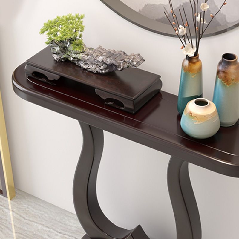 Mid Century Modern Console Table 33.46-inch Tall Solid Wood End Table