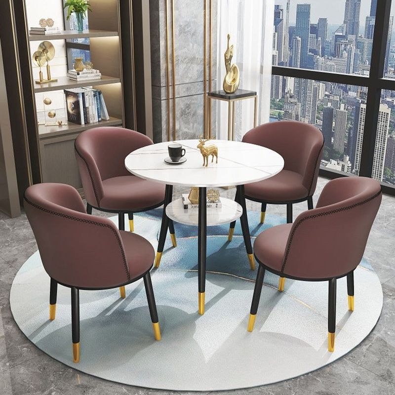 Stone Dining Table Traditional Luxury Round Dining Site Table with Tripod Base