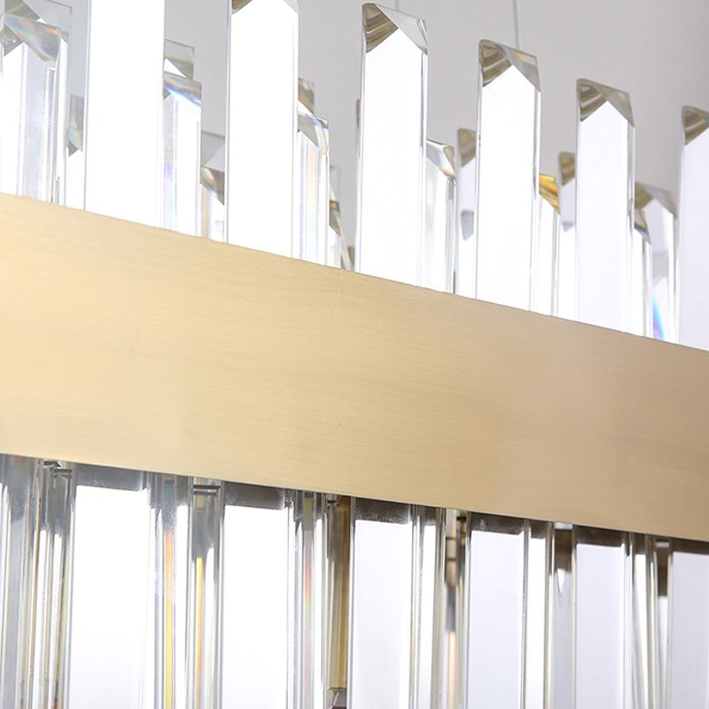 Messing -Trommel hängend Kronleuchter zeitgenössischer Facettenkristall 5 Köpfe Deckenheizlicht Licht