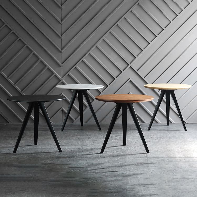 Contemporary Round Shape MDF Table Standard Kitchen Dining Table with Pedestal Base