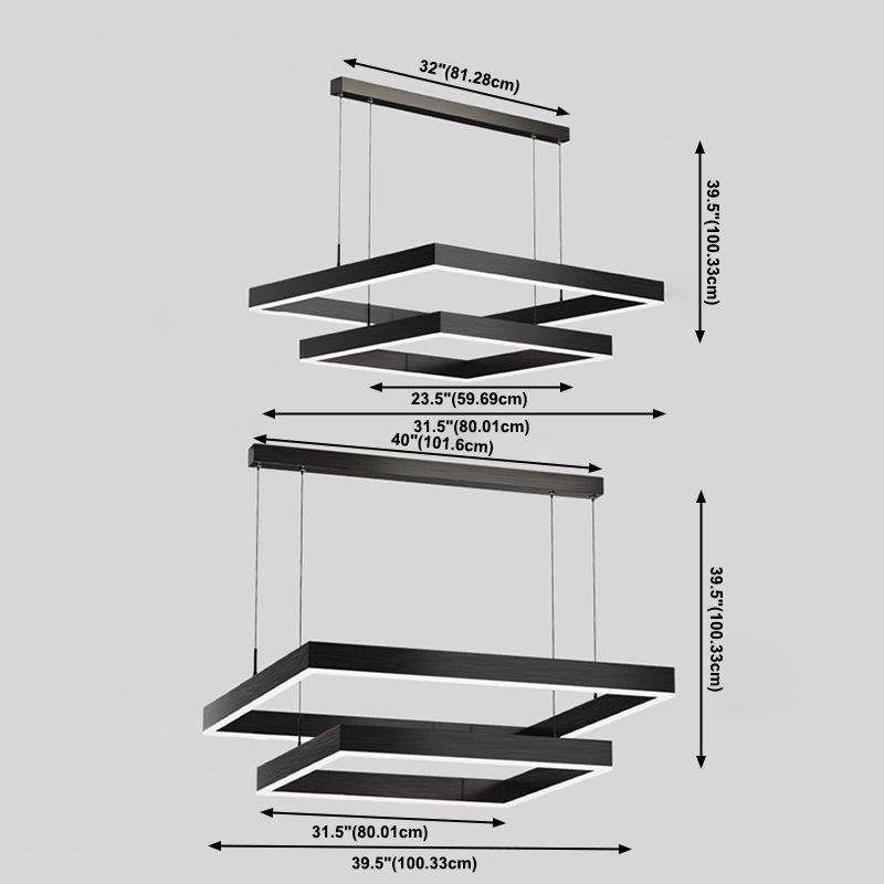Moderno minimalismo a ciondolo a pendente a pendente chandelier kit di luce sospesa in metallo per soggiorno