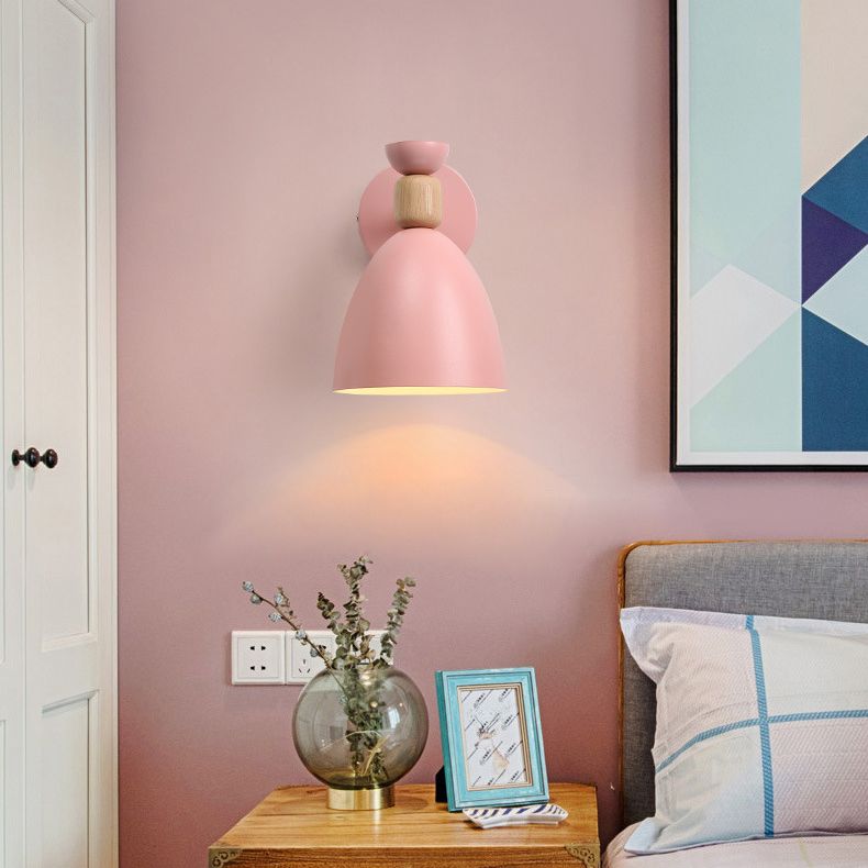 Nordic Style Cone-Shaped Wall Light 1 Light Iron Wall Lamp for Living Room