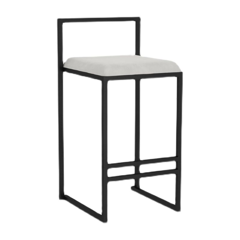 Modern Jewelry Shop Velvet Counter Stools Matte Finish Footrest Barstool