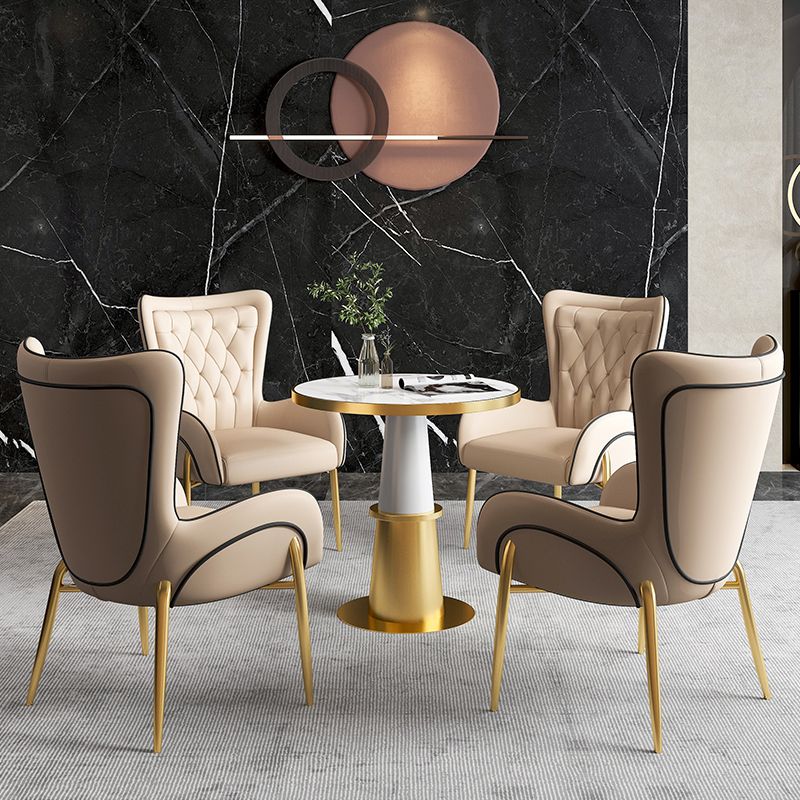 Glam 1/5 Pieces Dining Set Sintered Stone Dining Table Set for Home Use