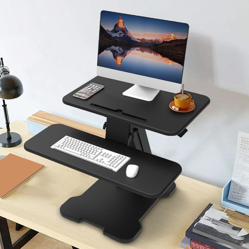 Adjustable Rectangular Shaped Standing Desk Steel in Black for Office