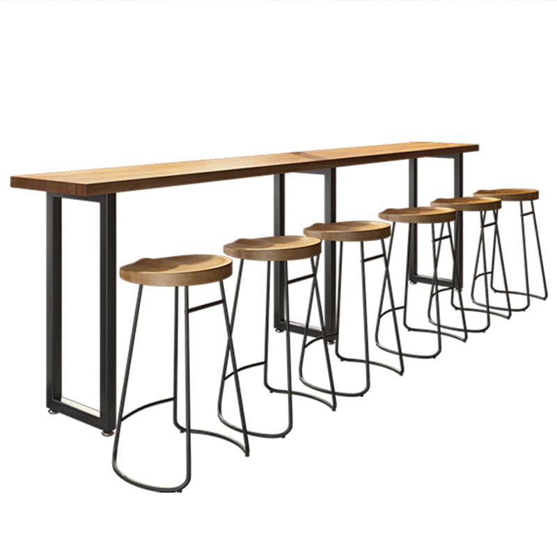 Modern Bar Table Set 1/7 Pieces Rectangle Pine Wood Counter Table for Convenience Store