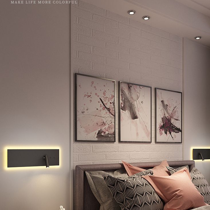 Lámpara de pared LED geométrica de aluminio en la simplicidad moderna de la luz de la pared de lectura de 2 luces para el dormitorio