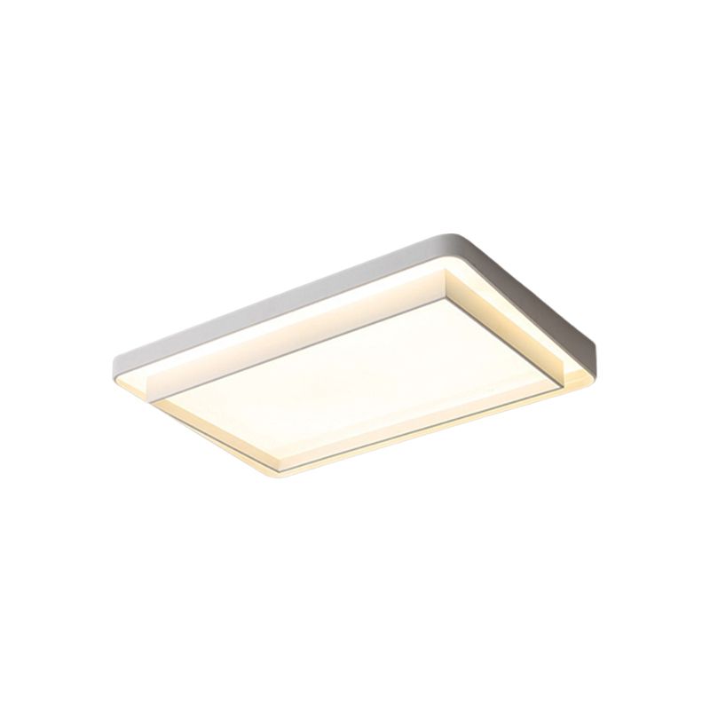 Geometric Flush Light Fixtures Modern Style Metal 1 Light Flush Mount Lighting in White
