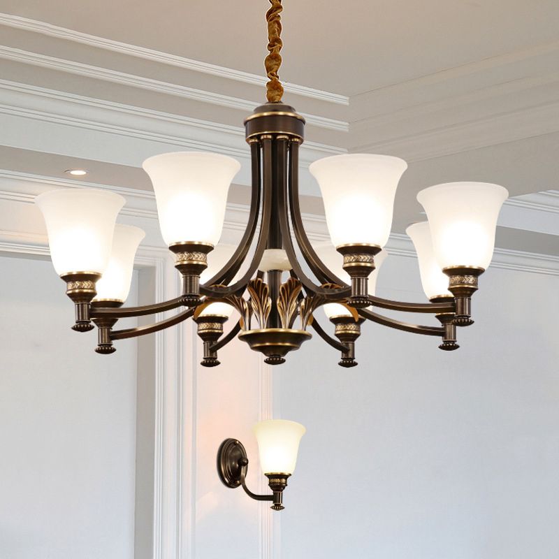 Copper Sputnik Pendant Light in Traditional Classic Style Glass Ceiling Light for Interior Spaces