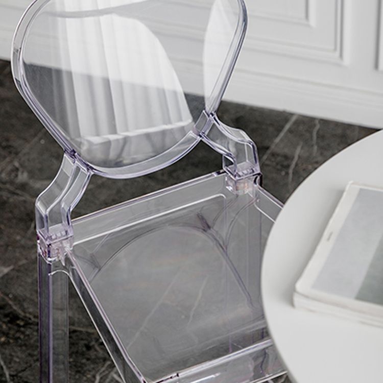 Industrial Backrest Armless Counter Stool Plastic Bar Stool with 4 Legs