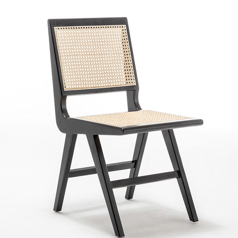 Sillas laterales de mimbre de diseño minimalista con respaldo abierto que cena la silla lateral