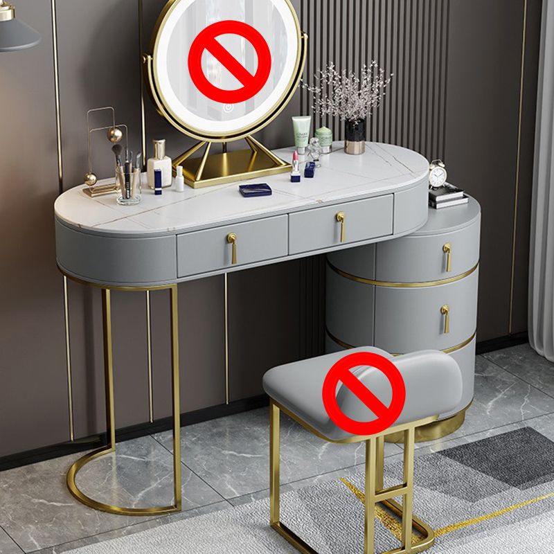 Stone Vanity Tables 23.62" Wide Makeup Table with 5 Storage Drawers