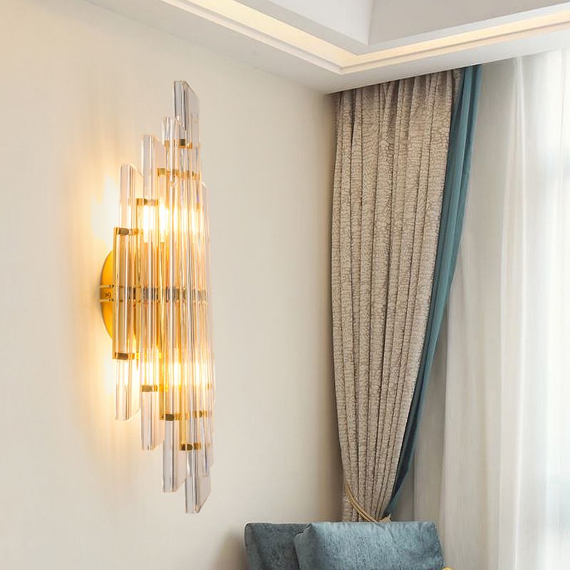 Multi Lights Cylinder Wall Sconces Modern Style Crystal Wall Mounted Lamps