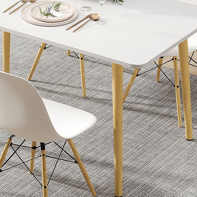 Modern Style Density Plank Wood/white Top Solid Wood Leg Coffee Table