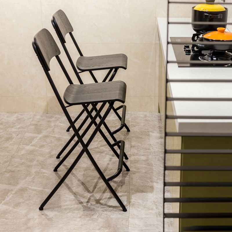 Nordic Wood Folding Barstool Simple Indoor Tall Stool with Square Seat, 1 Piece