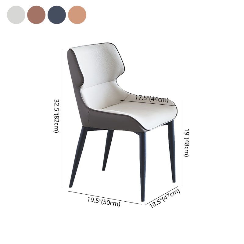 Silla de comedor tapizada de metal con respaldo industrial para el hogar (juego de 2)