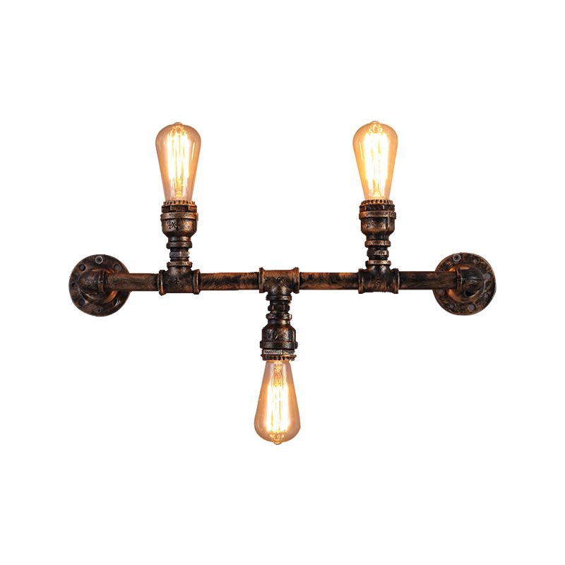Metall auf und ab Wandleuchte mit Rohrdesign Vintage Style 3 Lampen Wohnzimmer Wandmontage Licht in Bronze