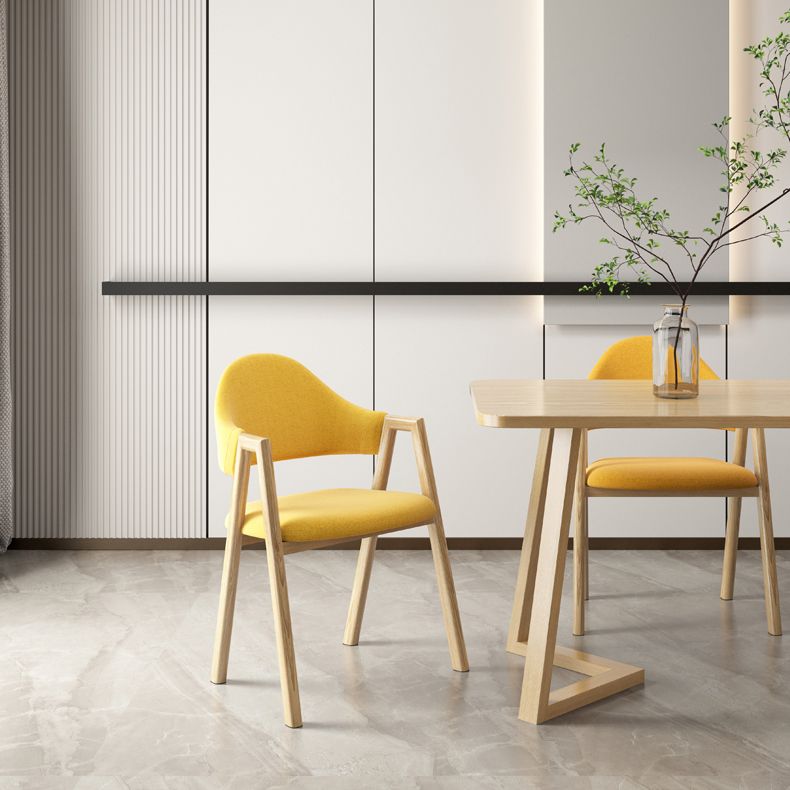 Scandinavian Study Room Metal Arm Chair Colorful Open Dining Chair with Natural Legs